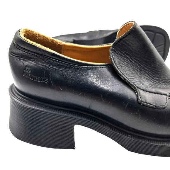 Dr Martens Platform Shoes Womens Size 8 8670 England Chunky Black Leather Loafer - Picture 11 of 14